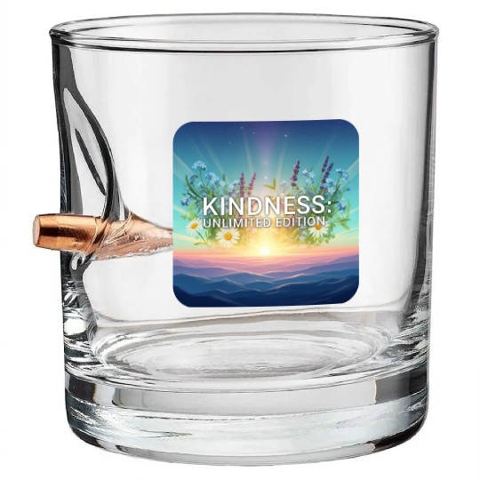 Sunrise Blooms of Kindness  Bullet Whiskey Glasses