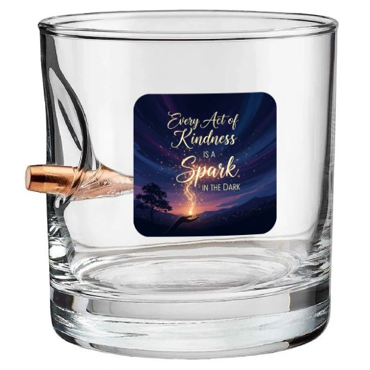 Spark of Kindness Night Sky  Bullet Whiskey Glasses