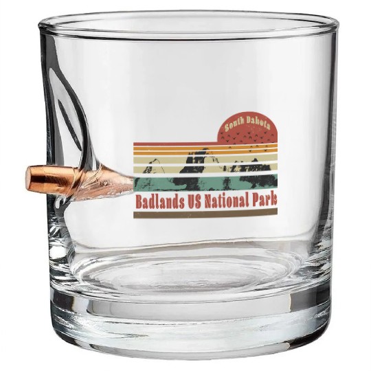 Badlands US National Park South Dakota Travel Bullet Whiskey Glasses
