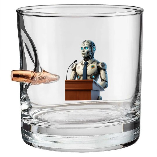 Futuristic Robot President Bullet Whiskey Glasses