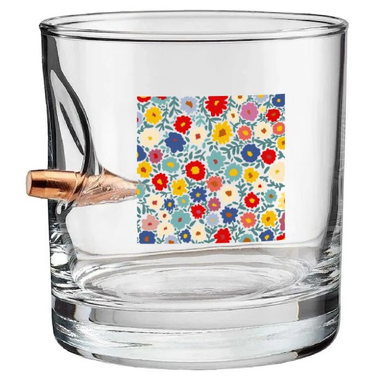 Colorful Floral Pattern for Spring Wear Bullet Whiskey Glasses