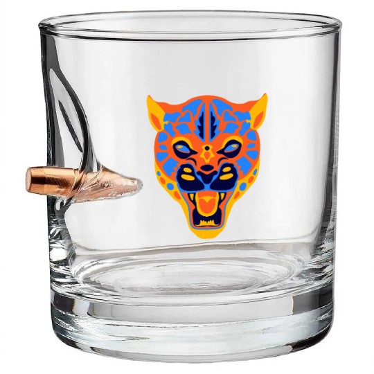 Vivid Jaguar Bold Print Bullet Whiskey Glasses