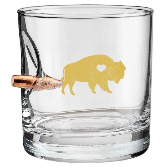 Bison Lover American Buffalo National Park Bullet Whiskey Glasses