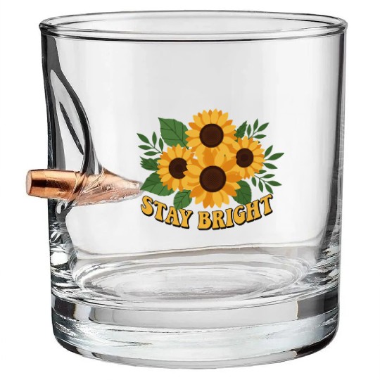 Sunflower Blossom Inspirational Design Bullet Whiskey Glasses