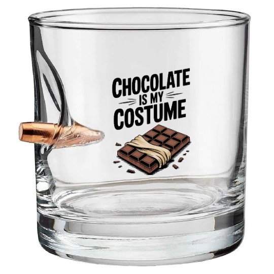 Chocolate Is My Costume Bullet Whiskey Glasses