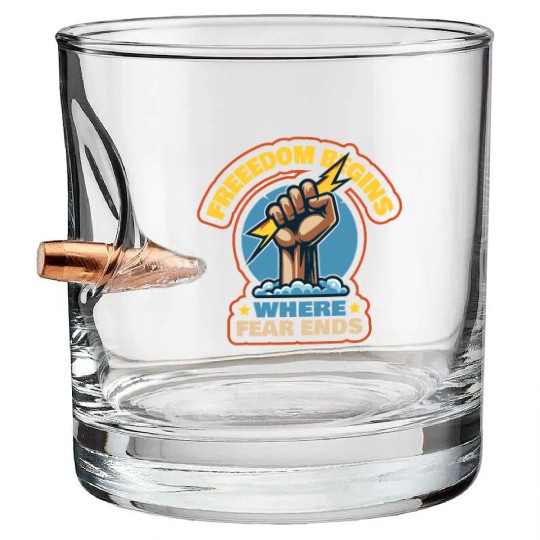 empowerment through courage - freedom Bullet Whiskey Glasses