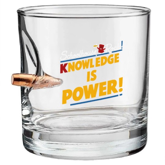 Schoolhouse Rock Knowledge is Power Back to School Bullet Whiskey Glasses