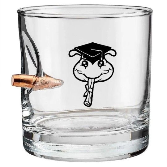 Caterpillar school graduation passed College proud Bullet Whiskey Glasses