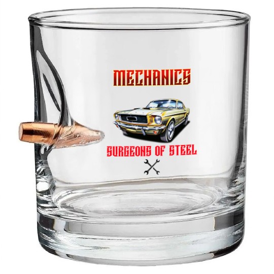 Muscle Car Classic Mechanics Design Bullet Whiskey Glasses