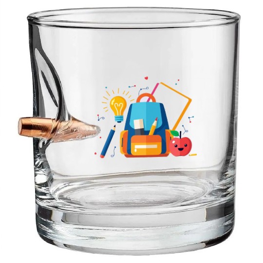 Back-to-School Creative Icons for Students  Bullet Whiskey Glasses