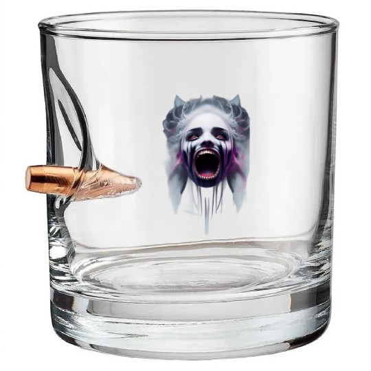 Haunted Puppet Horror Art Bullet Whiskey Glasses
