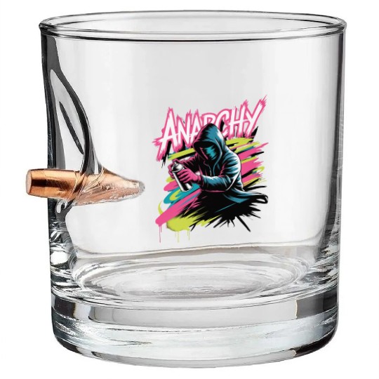 Graffiti-Inspired Hooded Rebel Design Bullet Whiskey Glasses