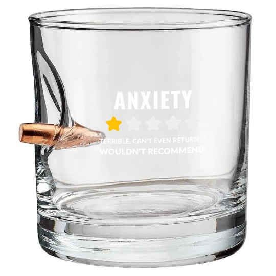 Abstract Anxiety and Emotions Illustration Bullet Whiskey Glasses