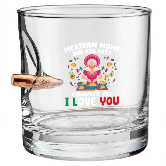 Mexican Moms Abuelita Grandma Food Gift Bullet Whiskey Glasses