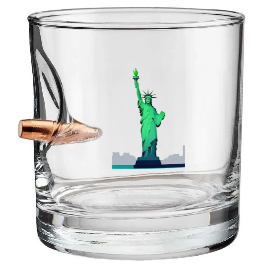 Modern Minimal Statue of Liberty – New York Icon Bullet Whiskey Glasses