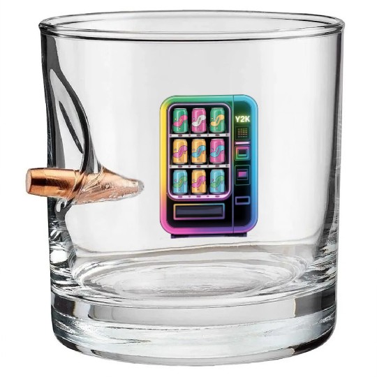 Y2K Cyber Vending Machine with Iridescent Drinks Bullet Whiskey Glasses