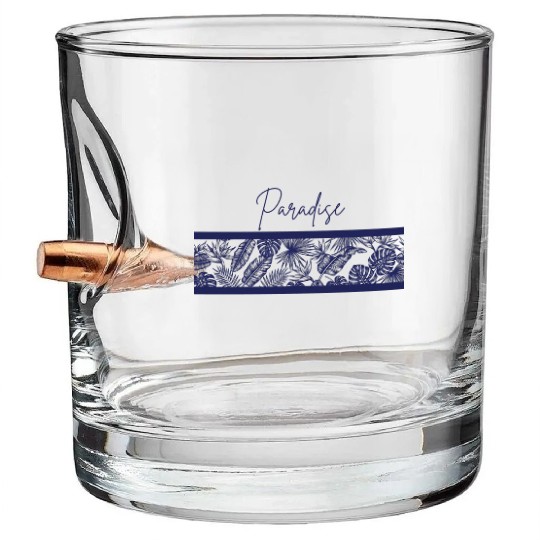 Exotic Jungle Paradise Pattern Bullet Whiskey Glasses