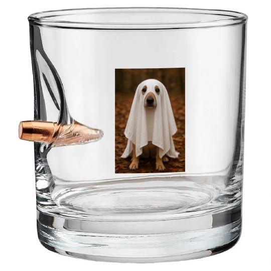 Autumn Forest Ghost Dog Tapestry Bullet Whiskey Glasses