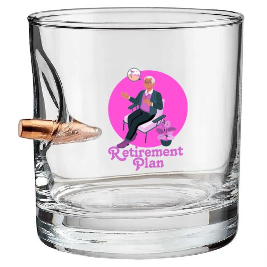 Retirement Planning Illustration Bullet Whiskey Glasses