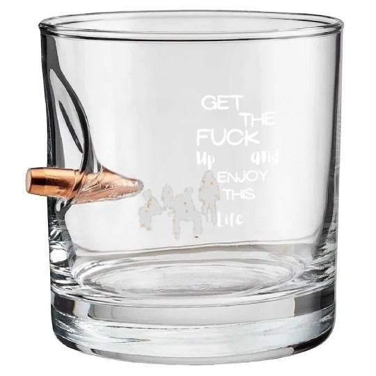 Bold Life Affirmation with Silhouettes Bullet Whiskey Glasses