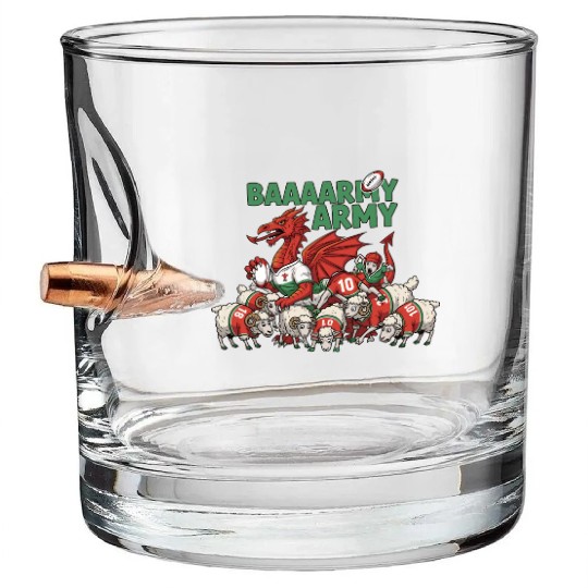 Dragon Rugby Fan Squad  Bullet Whiskey Glasses