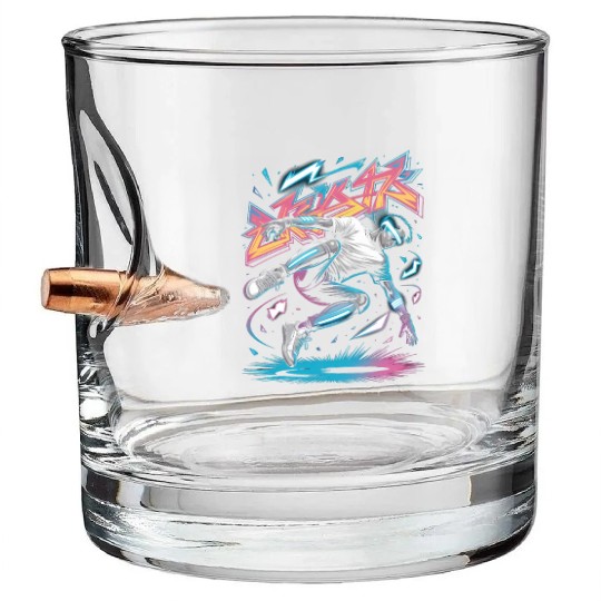 Cyber Skater Skateboarder Streetwear Futuristic Bullet Whiskey Glasses