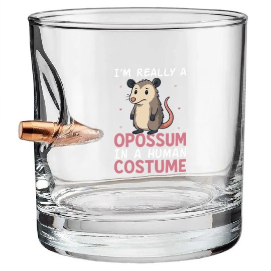 Humorous Opossum Costume Gift Bullet Whiskey Glasses