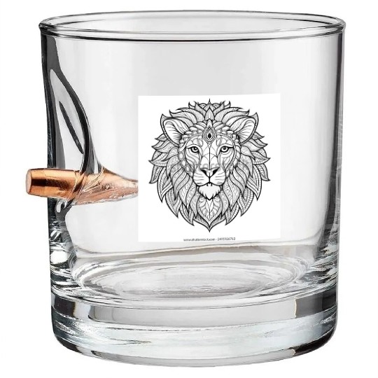 coloring page adults lion face 600w 2495926763 Bullet Whiskey Glasses