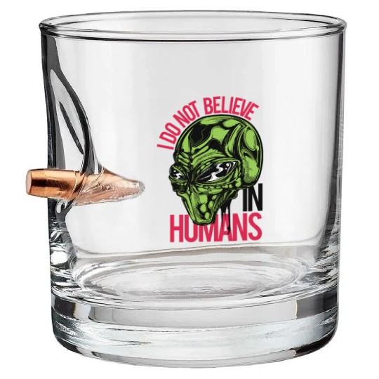 Alien Skull with Mind Control Bullet Whiskey Glasses