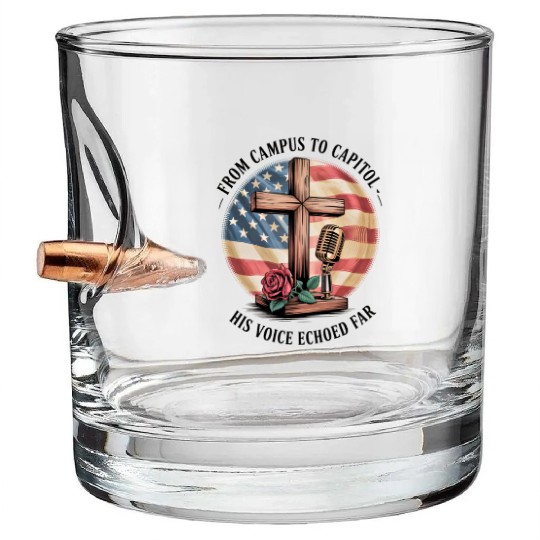 Charlie Kirk: Campus To Capitol Bullet Whiskey Glasses