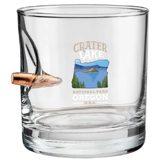 Crater Lake National Park US Oregon Bullet Whiskey Glasses