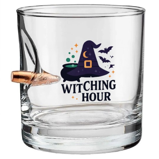 Witching Hour Night Scene Design Bullet Whiskey Glasses