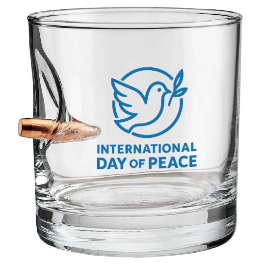 Peace Dove with Olive Branch Illustration Bullet Whiskey Glasses