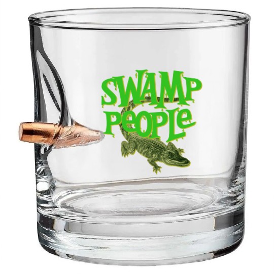 Swamp People Alligators Bullet Whiskey Glasses