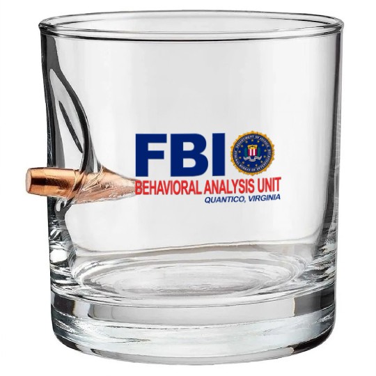 Criminal Minds BAU FBI Bullet Whiskey Glasses