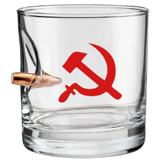 hammer and sickle Bullet Whiskey Glasses
