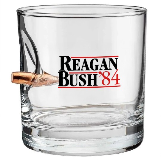 Reagan Bush '84 Bullet Whiskey Glasses