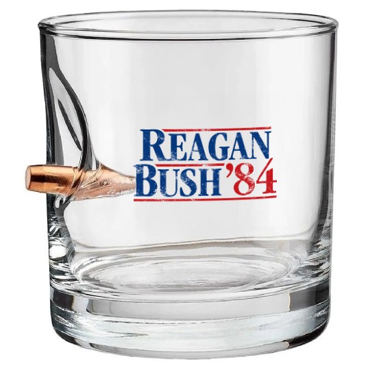 Distressed Reagan - Bush ’84 Bullet Whiskey Glasses