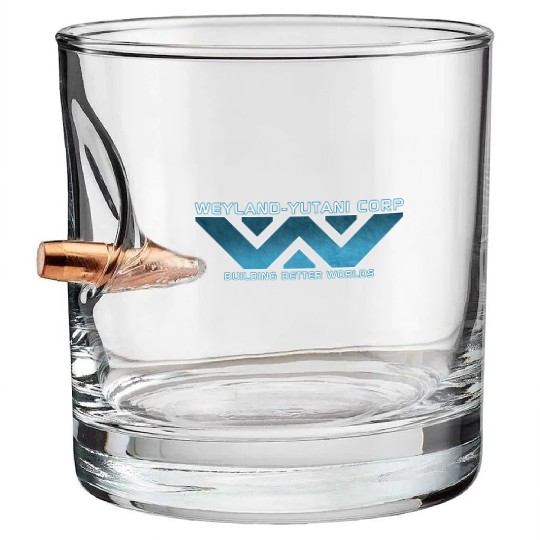 Weyland Yutani Corp: Building Better Worlds Bullet Whiskey Glasses