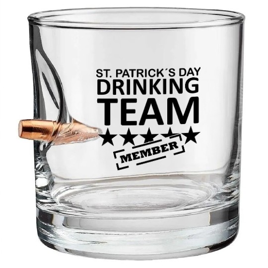 st. patrick´s day drinking team member Bullet Whiskey Glasses