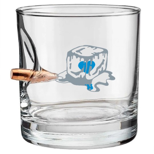 Ice Cube Heart Bullet Whiskey Glasses