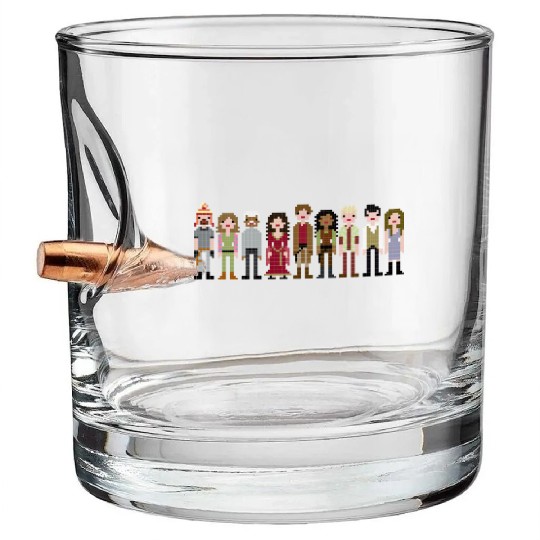 Firefly Cast Cross Stitch Bullet Whiskey Glasses