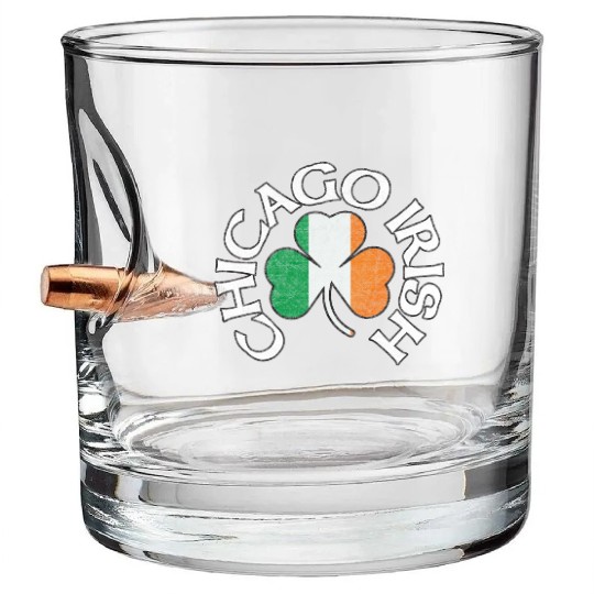 Chicago Irish Shamrock Apparel Bullet Whiskey Glasses
