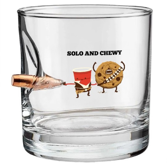 Funny star wars han solo and chewbacca Bullet Whiskey Glasses