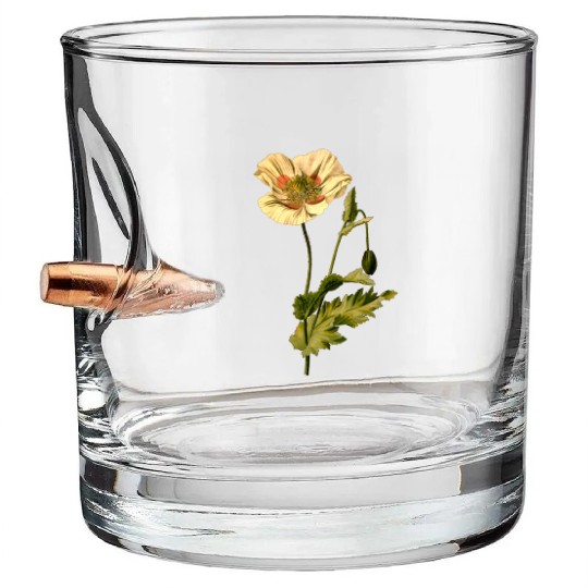Opium poppy (detailed) Bullet Whiskey Glasses