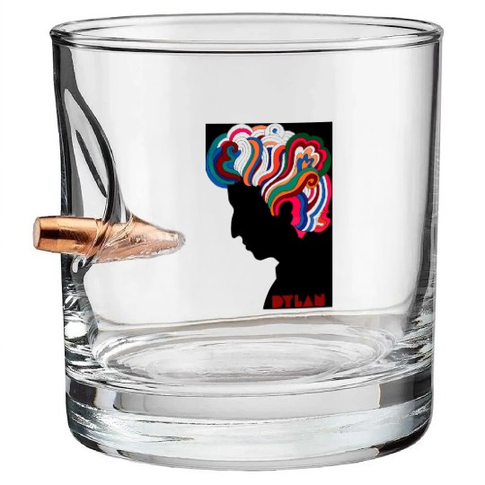 Bob Dylan icon Bullet Whiskey Glasses