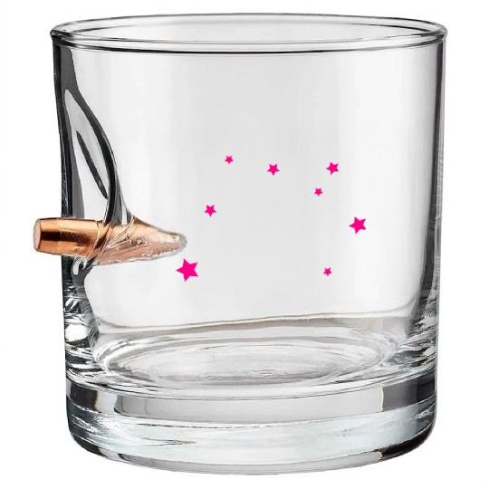 Stars, Pink, Bling Bling Bullet Whiskey Glasses