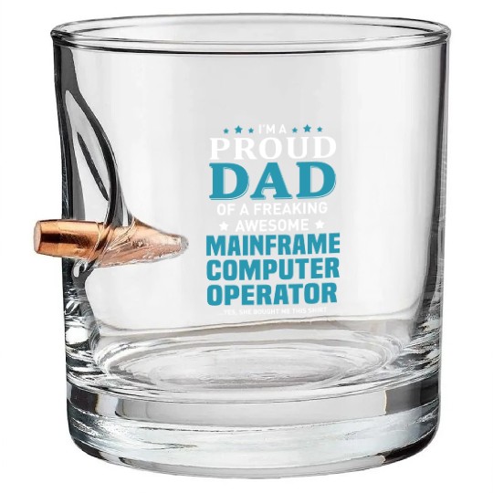 Mainframe Computer Operator Bullet Whiskey Glasses