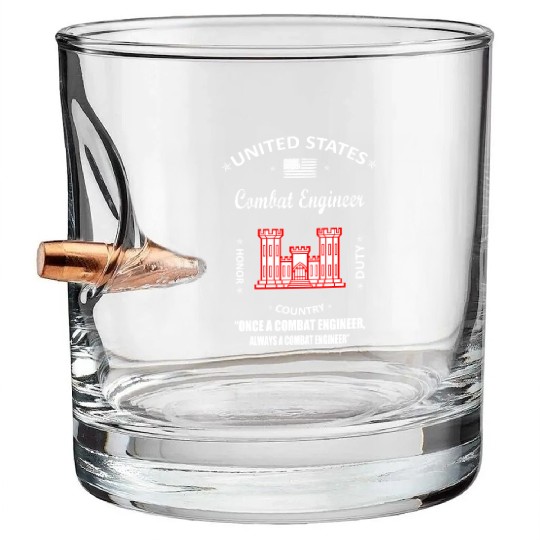 combat engineer, us army combat engineer, army com Bullet Whiskey Glasses