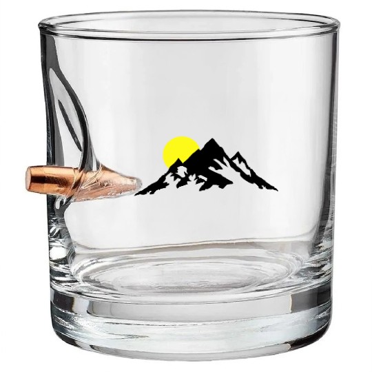 Moutain and Sunrise, Mountains Bullet Whiskey Glasses